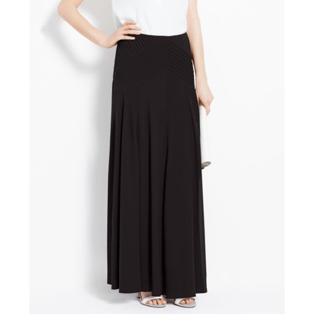 Ann Taylor pintucked chiffon maxi skirt